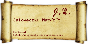 Jaloveczky Marót névjegykártya